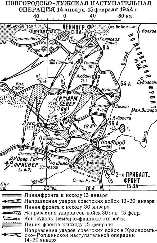 Новгородско-Лужская наступательная операция 14 января – 15 февраля 1944 г.